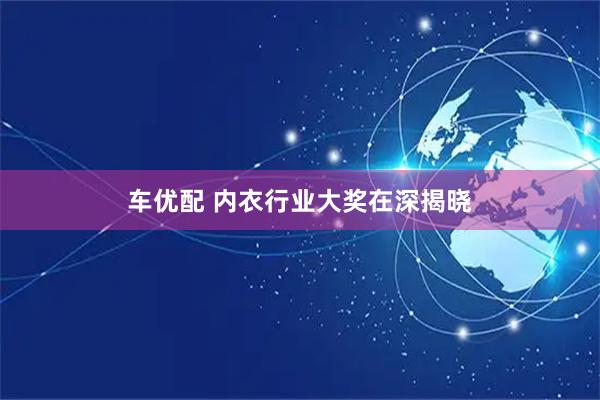 车优配 内衣行业大奖在深揭晓