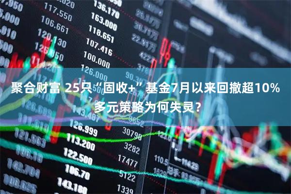 聚合财富 25只“固收+”基金7月以来回撤超10% 多元策略为何失灵？